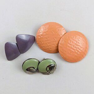 Vintage 80's Colorful Post Earrings Set